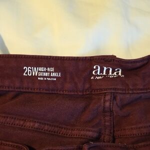 a.n.a High-Rise Skinny Ankle Jeans in Deep Burgundy